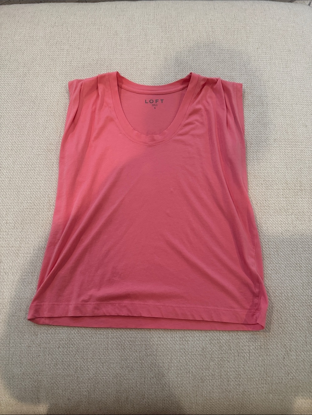 LOFT Coral Pink Scoop Neck Tank Top